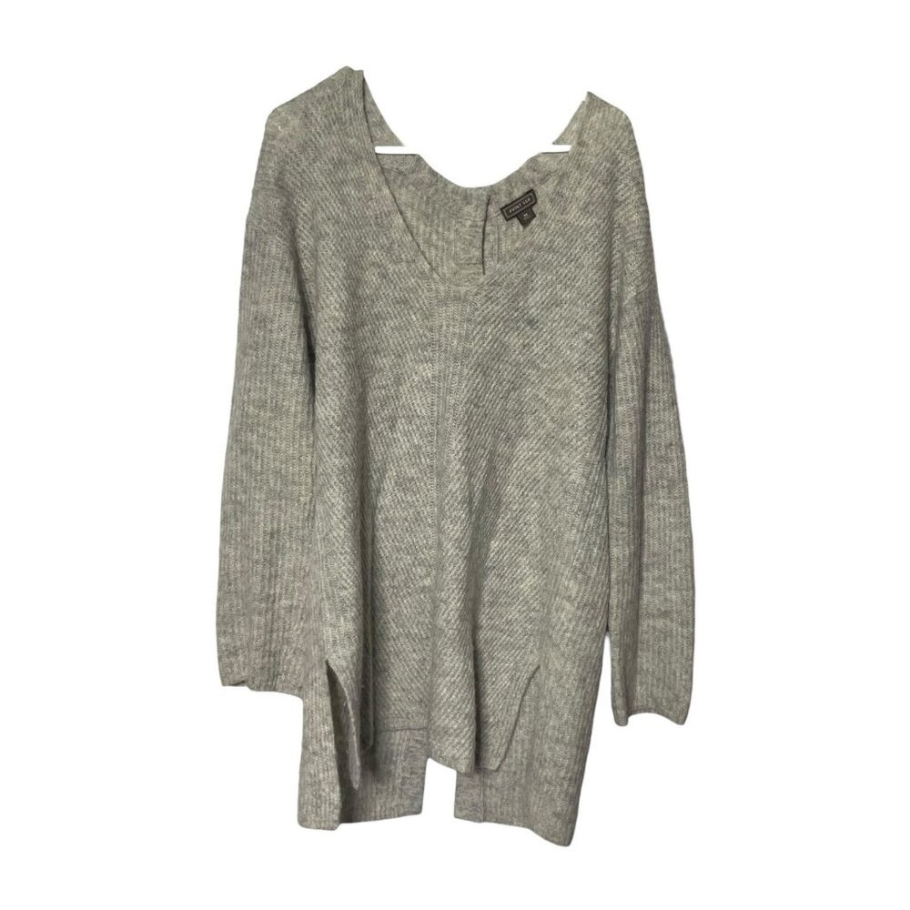 POINT SUR J.Crew Gray Open Back Sweater Buttons Women’s M Alpaca Gray - Picture 2 of 9